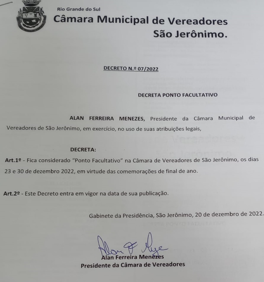 Decreto n° 07/2022